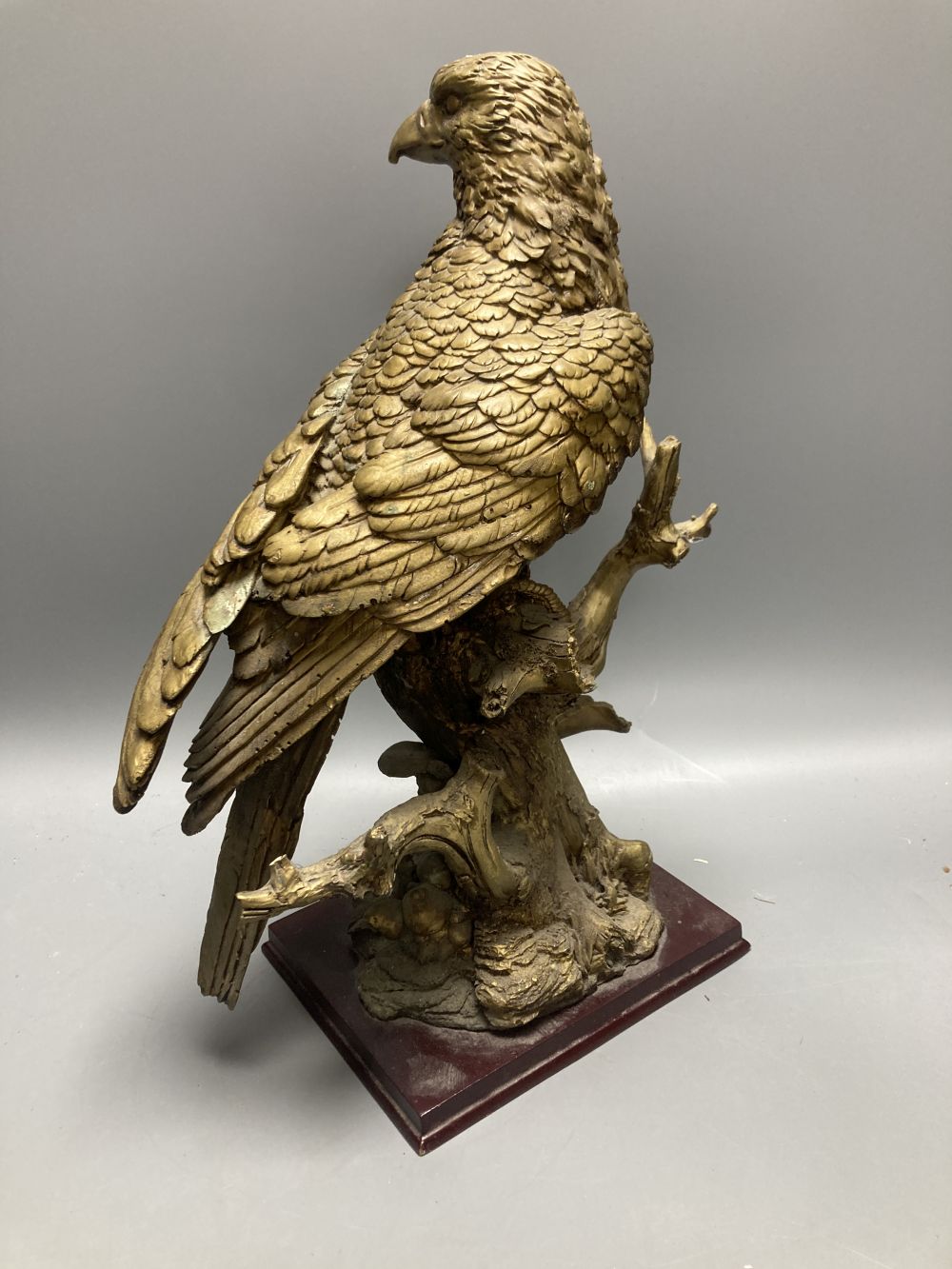 A simulated bronze eagle, 36cm, cloisonne enamelled vase, 23cm and five other items